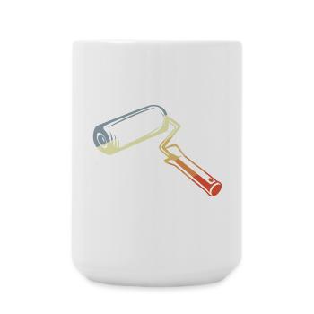 Retro Malerrolle Skizze - Große Tasse 440 ml - Weiß - Vorne