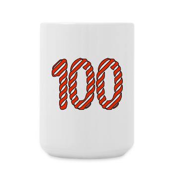 100. 100 JAHRE. 100-JÄHRIGES JUBILÄUM. 100. GEBURTSTAG - Große Tasse 440 ml - Weiß - Vorne