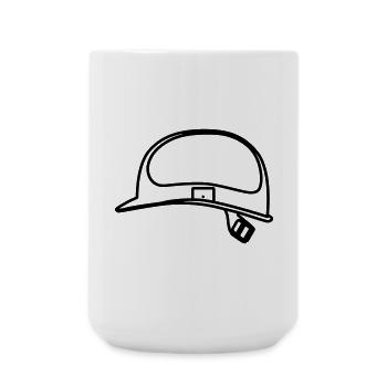 Helmet Construction Worker Outline Smybol - Large Mug 440 ml - white - Front