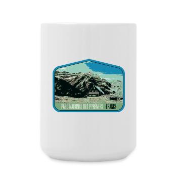 Pyrenees Landscape Escutcheon: Authentic Nature - Large Mug 440 ml - white - Front