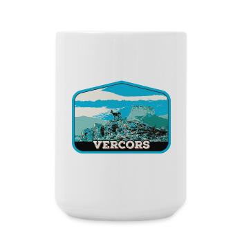 Chamois and Vercors Landscape: Alpine Nature - Large Mug 440 ml - white - Front