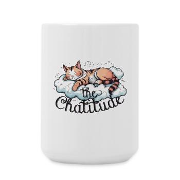 Sleeping Cat Lazy, Funny Cat Humor! - Large Mug 440 ml - white - Front