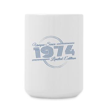 Einzigartig seit Jahrgang 1974 Retro - Große Tasse 440 ml - Weiß - Vorne
