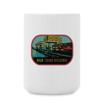 Köln, Die Kranhäuser im Rheinauer Hafen - Große Tasse 440 ml - Weiß - Vorne