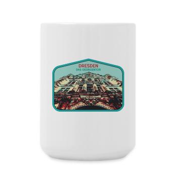 Illustration: Georgentor, Dresden - Large Mug 440 ml - white - Front