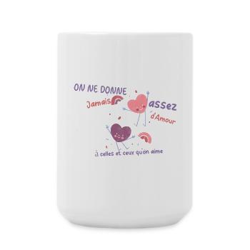 You can never give enough love - Large Mug 440 ml - white - Front