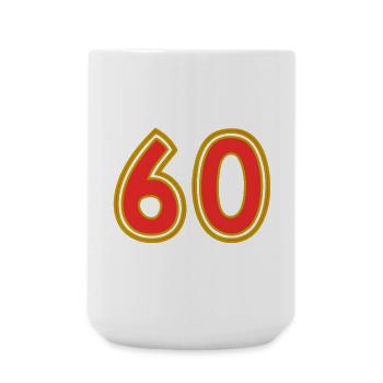 60. 60 JAHRE. 60-JÄHRIGES JUBILÄUM. 60. GEBURTSTAG. - Große Tasse 440 ml - Weiß - Vorne