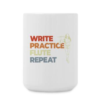 Write Practice Flute Repeat - Large Mug 440 ml - white - Front