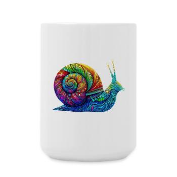 Schnecke - Große Tasse 440 ml - Weiß - Vorne