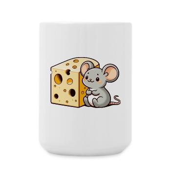 Cheese Lover Mouse: Der winzige Gourmet - Große Tasse 440 ml - Weiß - Vorne