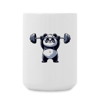 Cool Panda Dumbbell Weightlifter Fitness - Large Mug 440 ml - white - Front
