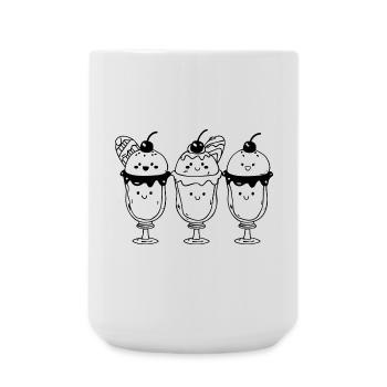 Sundae à la crème glacée de dessin animé - Grande tasse 440 ml - blanc - Devant