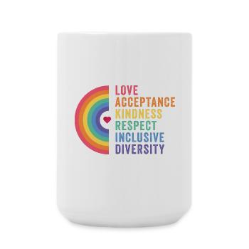 LGBT Pride Month - Love. Acceptance. Kindness. - Large Mug 440 ml - white - Front