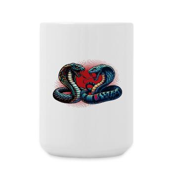 motif serpent Cobra dynamique et coloré - Grande tasse 440 ml - blanc - Devant