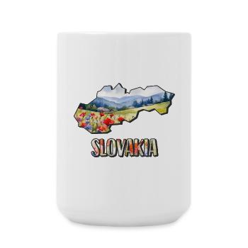 Watercolor Map of Slovakia - Large Mug 440 ml - white - Front