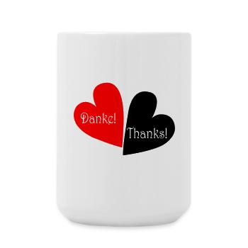 Thank You Thanks Heart - Large Mug 440 ml - white - Front