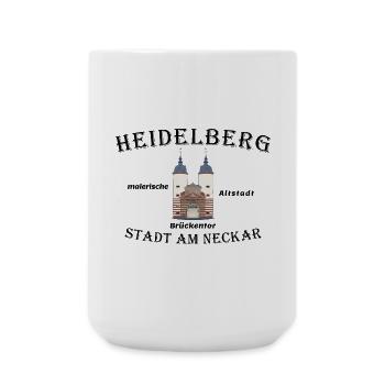 Heidelberg Bridge Gate, drawing, Germany - Large Mug 440 ml - white - Front