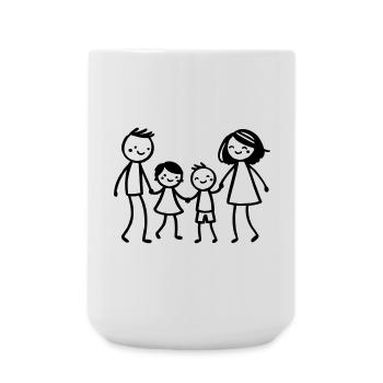 Familie - Große Tasse 440 ml - Weiß - Vorne