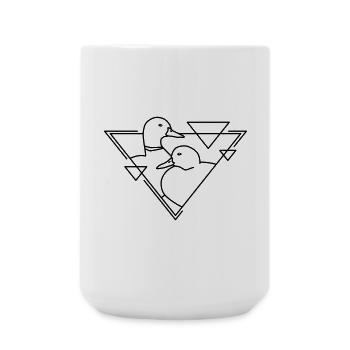 Deux canards en design géométrique - Grande tasse 440 ml - blanc - Devant