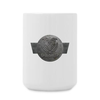 Tête Only Staffie en médaille métallique - 100 - Grande tasse 440 ml - blanc - Devant