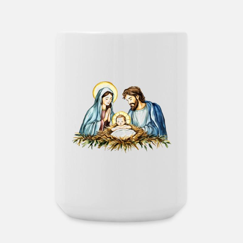 Pull de Noël Noël à la Crèche Jésus - Grande tasse 440 ml - blanc