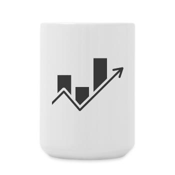 Börse - Aktienverlauf - Große Tasse 440 ml - Weiß - Vorne