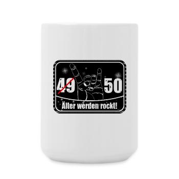 49/50 Alter rockt - Große Tasse 440 ml - Weiß - Vorne