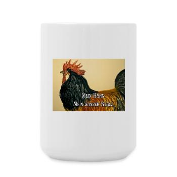 Stolzer Hahn 🐓 - Große Tasse 440 ml - Weiß - Vorne