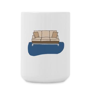 Canapé, œuvres d’art colorées - Grande tasse 440 ml - blanc - Devant