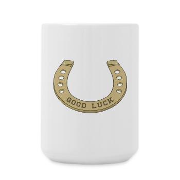 Cooles Hufeisen für Glückstage - Große Tasse 440 ml - Weiß - Vorne