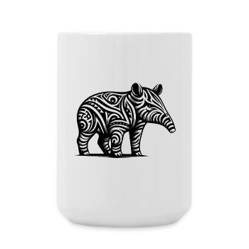 Tapir tribal - Grande tasse 440 ml - blanc - Devant