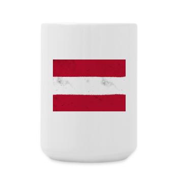 Le drapeau de l’Autriche – un symbole national classique - Grande tasse 440 ml - blanc - Devant