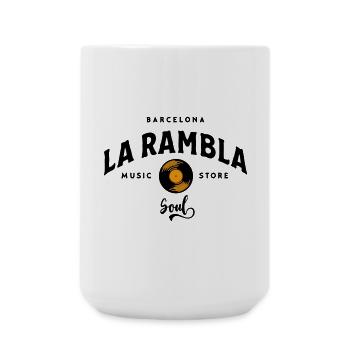 "La Rambla Soul" Barcelona Vintage Music Store - Große Tasse 440 ml - Weiß - Vorne