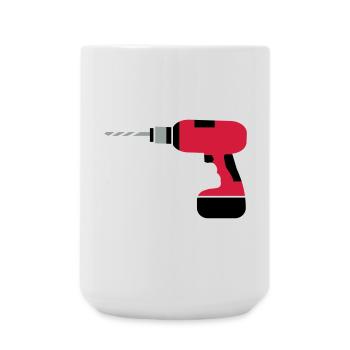 Akkubohrer - Große Tasse 440 ml - Weiß - Vorne