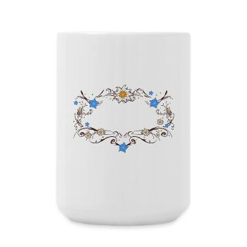 An Edelweiss and gentian frame - Large Mug 440 ml - white - Front