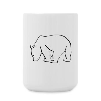 Bären Skizze Zeichnung Scribble - Große Tasse 440 ml - Weiß - Vorne