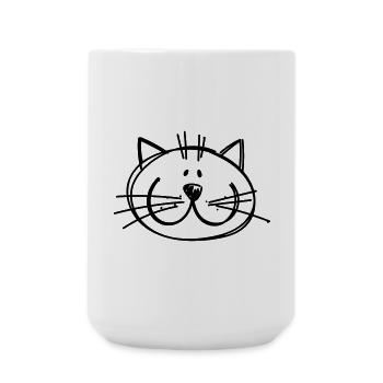 Katzen Zeichnung - Große Tasse 440 ml - Weiß - Vorne