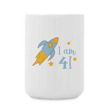 4 birthday - Large Mug 440 ml - white - Front