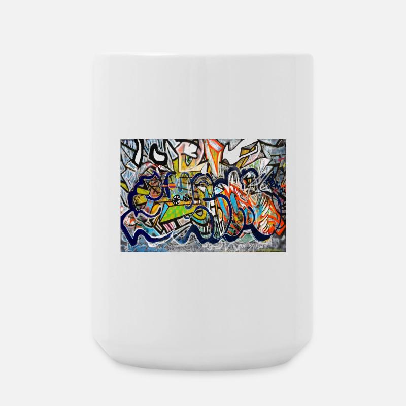 graffiti wall - Large Mug 440 ml - white