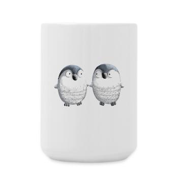 Best Friends Pinguine - Pinguin - Comic - Paar - Große Tasse 440 ml - Weiß - Vorne