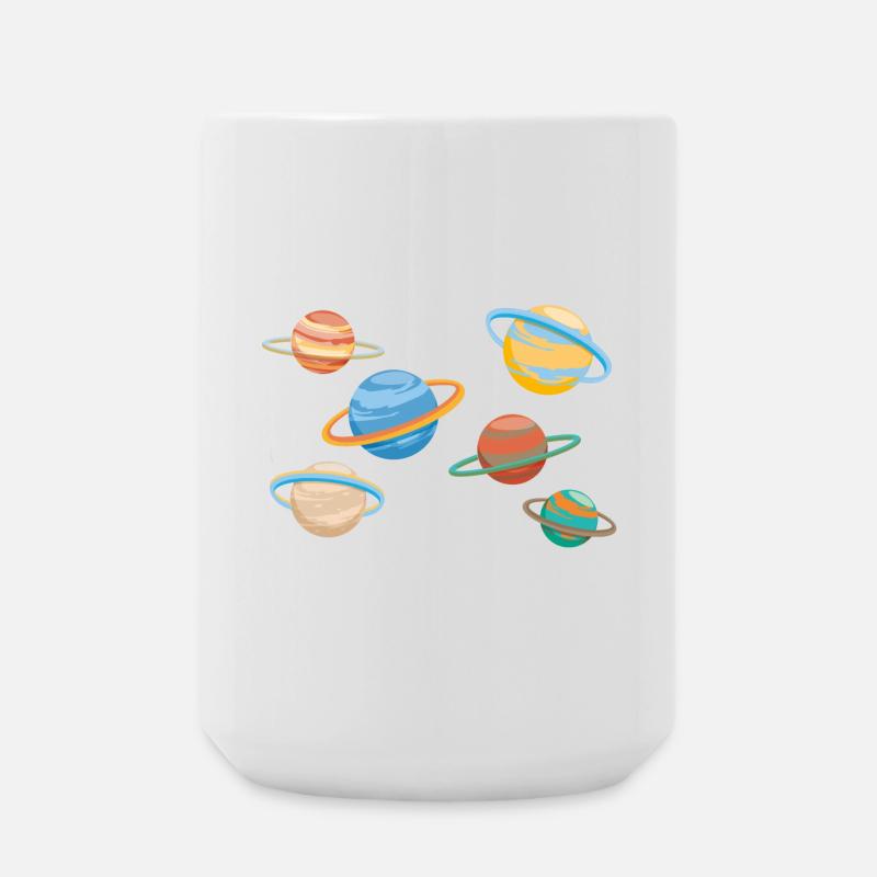 Saturn Planeten - Große Tasse 440 ml - Weiß
