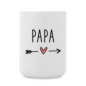 Papa Herz Pfeil Liebe Vatertag Geschenk - Große Tasse 440 ml - Weiß - Vorne