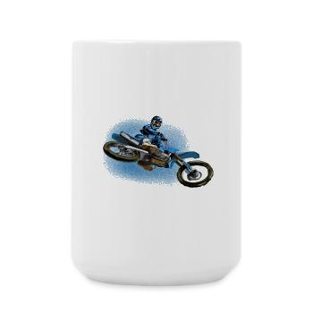 Motocross - Große Tasse 440 ml - Weiß - Vorne
