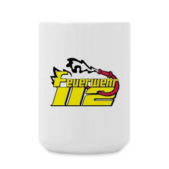 Freiwillige Feuerwehr , Shirt , Feuerwehr 112 (25) - Große Tasse 440 ml - Weiß - Vorne