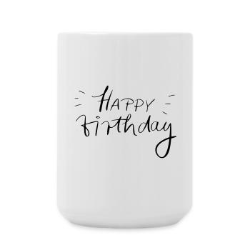 Happy Birthday - Große Tasse 440 ml - Weiß - Vorne