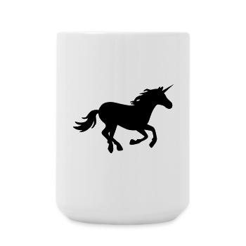 Galoppierendes Einhorn - Große Tasse 440 ml - Weiß - Vorne