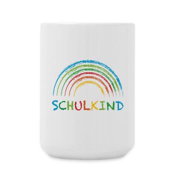 Schulkind Regenbogen Geschenk Einschulung - Große Tasse 440 ml - Weiß - Vorne