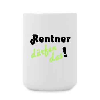 Rentner Spruch Neon Grün - Große Tasse 440 ml - Weiß - Vorne