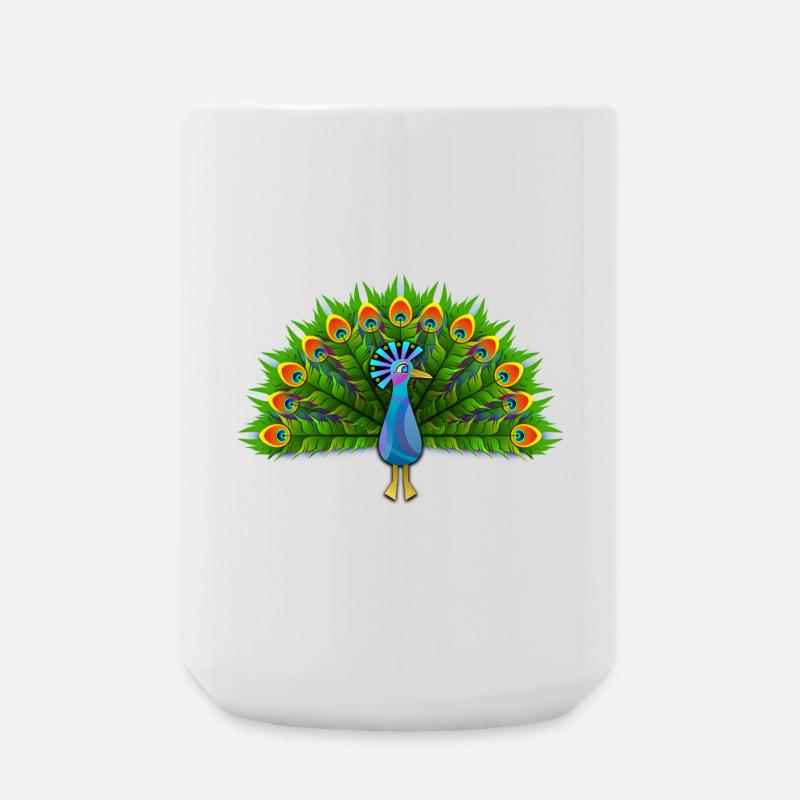 Peacock - Large Mug 440 ml - white