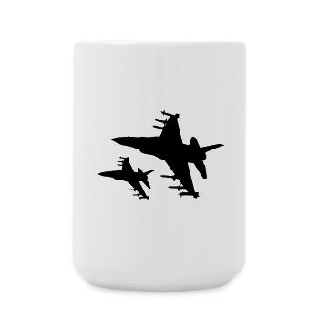 F-16 Viper / Fighting Falcon Düsenjäger / F16 - Große Tasse 440 ml - Weiß - Vorne